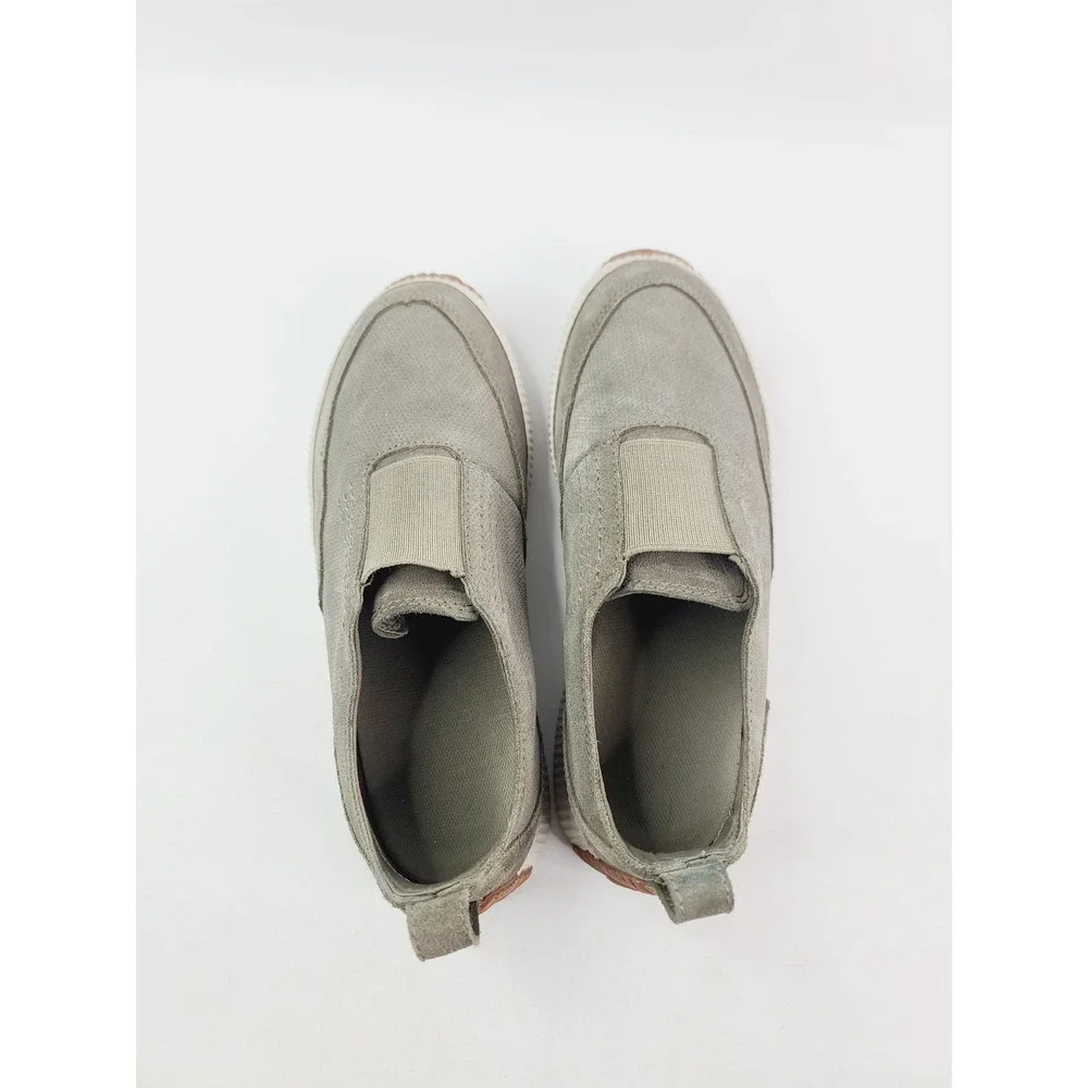 Sorel, Fabric Slip-On Sneakers, Women's, Size 7, Olive Green‎ Color.
